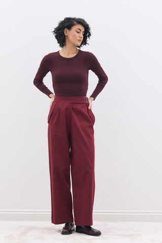 Gabardin Pantolon Bordo