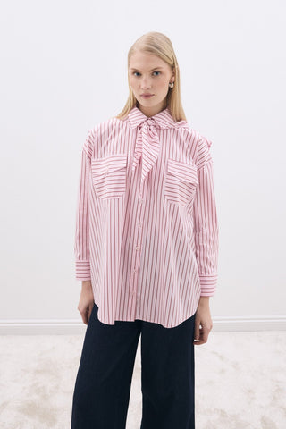 Layer Gömlek Pembe Çizgili