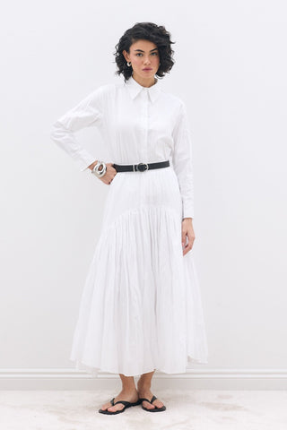 Crease Gömlek / Etek Takım Beyaz