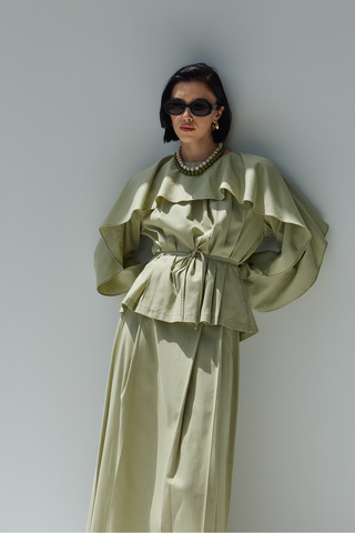 Perna Keten Bluz Açık Yeşil