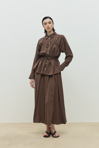 Palm Etekli Takım Kahverengi