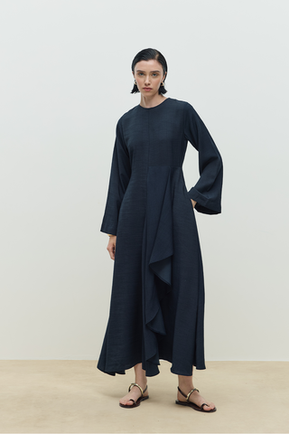 Aure Volan Elbise Lacivert