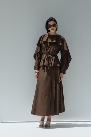 Perna Keten Etek Kahverengi