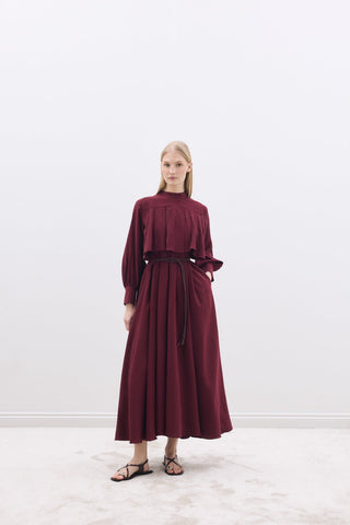 Tencel Elbise Bordo