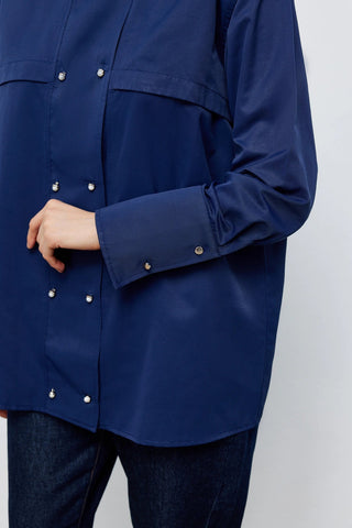 Seul Apoletli Kruvaze Gömlek Lacivert