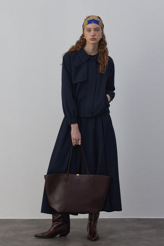 Candy Pileli Etek Lacivert