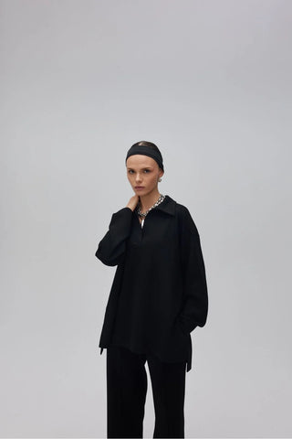 Polo Yaka Oyşo Takım Siyah