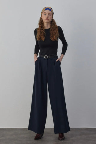 Premium Palazzo Pantolon Lacivert