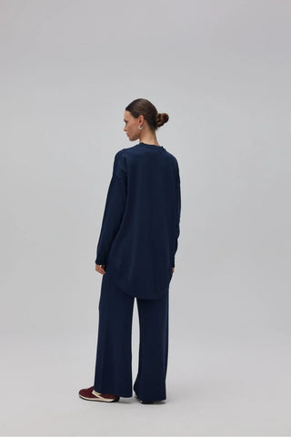 Merserize Triko Takım Lacivert