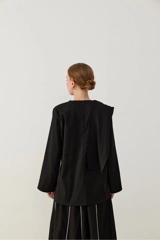 Pely Parça Biyeli Keten Takım Siyah