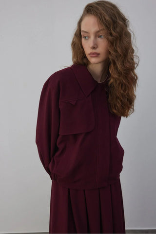 Amber Astarlı Bomber Ceket Bordo