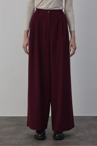 Premium Palazzo Pantolon Bordo