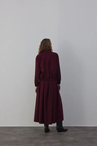 Amber Astarlı Bomber Ceket Bordo