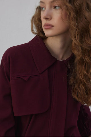 Amber Astarlı Bomber Ceket Bordo