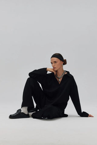 Polo Yaka Oyşo Takım Siyah