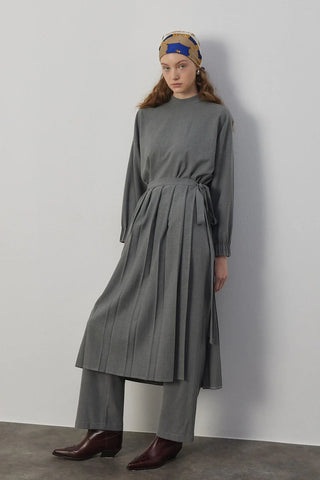 Puala Üçlü Takım Melanj Gri