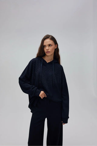 Kapuşonlu Taşlı Oyşo Takım Lacivert