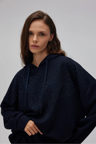 Kapuşonlu Taşlı Oyşo Takım Lacivert