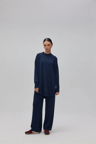 Merserize Triko Takım Lacivert