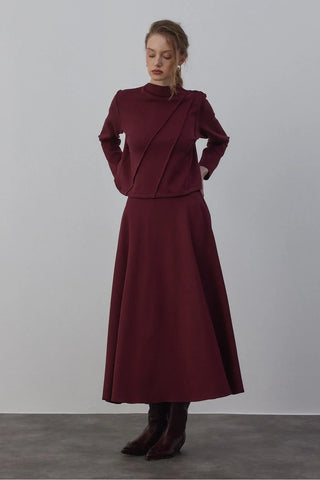 Mai Oyşo Etekli Takım Bordo