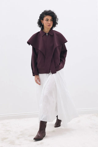 Seyyar Yakalı Ceket Mürdüm