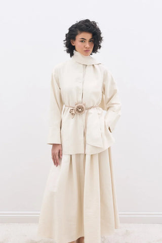 Fular Yakalı Gömlek Taş