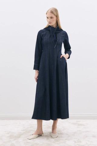 Larissa Denim Elbise Lacivert