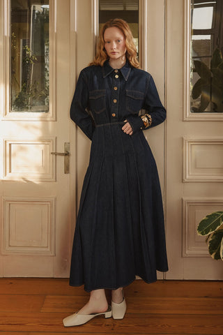 Denim Etek Lacivert