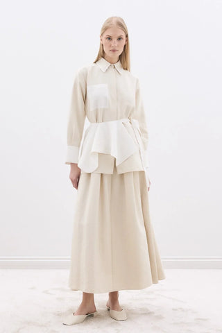 Kontrast Gömlek Taş-Mono Çizgili