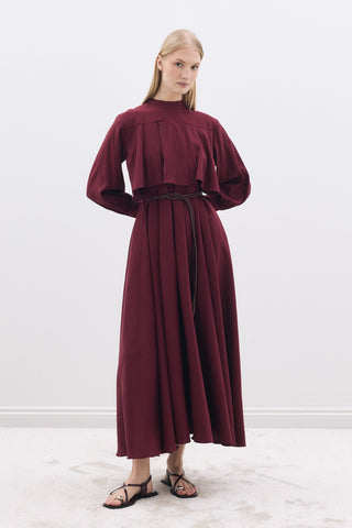 Tencel Elbise Bordo