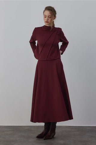 Mai Oyşo Etekli Takım Bordo