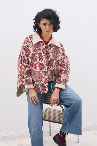 Vintage Asimetrik Çift Taraflı Ceket Bordo