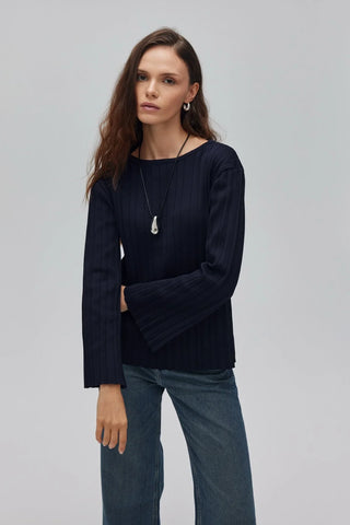 Pilise Triko Bluz Lacivert