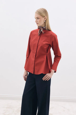 Yandan Düğmeli Gömlek Kiremit