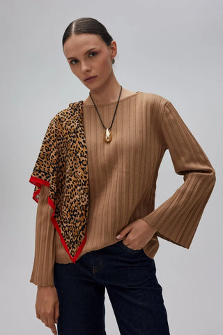 Pilise Triko Bluz Camel