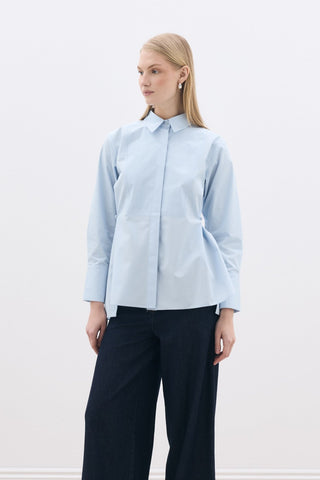 Yandan Düğmeli Gömlek Mavi