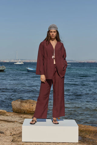 Ray Modal Kimona Takım Bordo