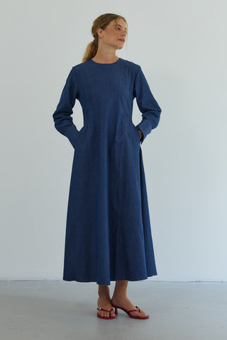 Larissa Denim Elbise Lacivert