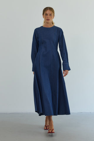 Larissa Denim Elbise Lacivert