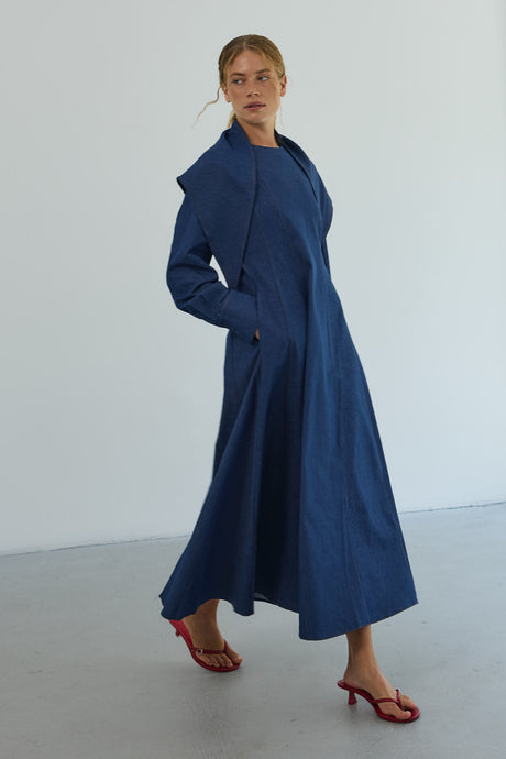 Larissa Denim Elbise Lacivert