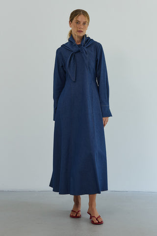 Larissa Denim Elbise Lacivert