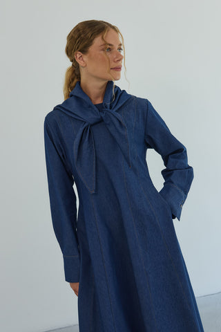 Larissa Denim Elbise Lacivert