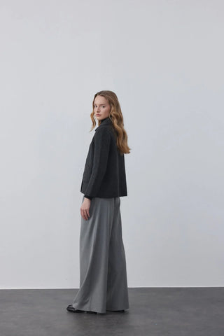 Kruvaze Cozy Hırka Antrasit