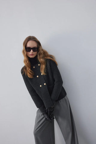 Kruvaze Cozy Hırka Antrasit