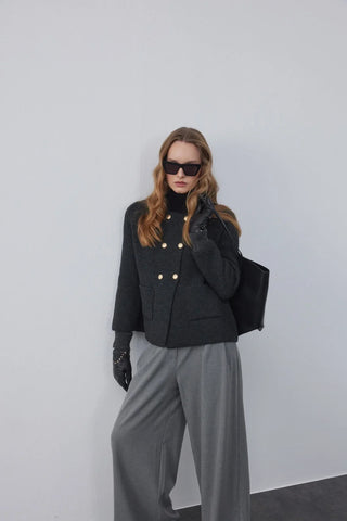 Kruvaze Cozy Hırka Antrasit