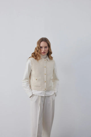 Örgü Triko Süveter Krem