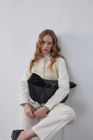 Örgü Triko Süveter Krem