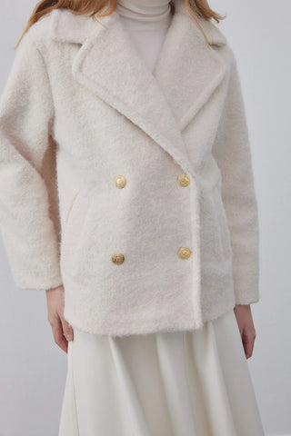 Kruvaze Bukle Kaban Ekru