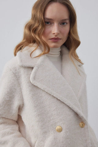 Kruvaze Bukle Kaban Ekru