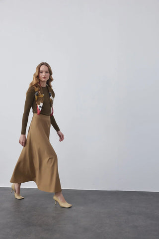 Bambu Kloş Etek Zeytuni